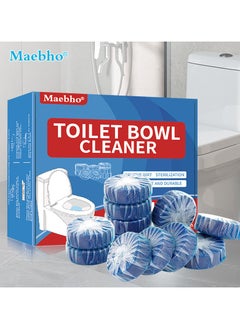 Maebho 12 Pieces Toilet Cleaning Sheet Strong Decontamination Durable Watertank Sheet Long-Lasting Up to 300 Flushes Automatic Cleaner Odor Removal Dirt Temoval  - Image 1