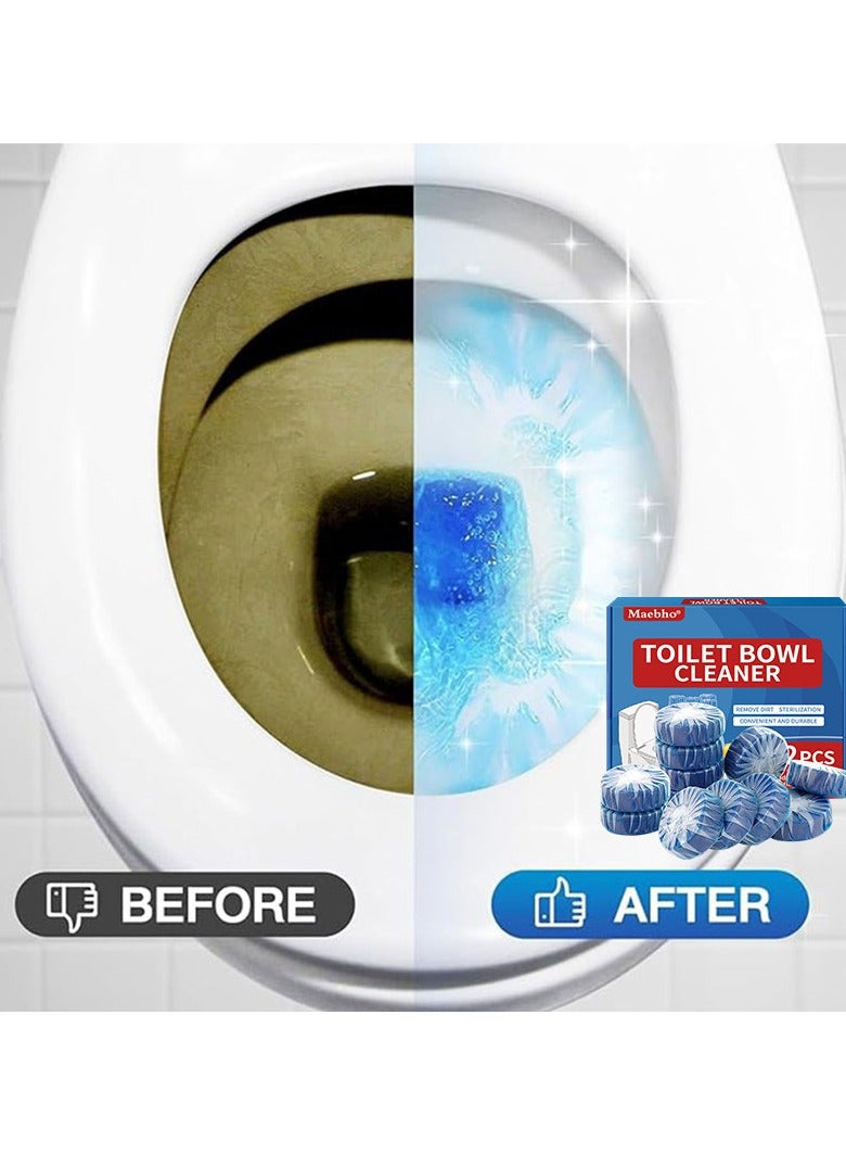 Maebho 12 Pieces Toilet Cleaning Sheet Strong Decontamination Durable Watertank Sheet Long-Lasting Up to 300 Flushes Automatic Cleaner Odor Removal Dirt Temoval - Image 4