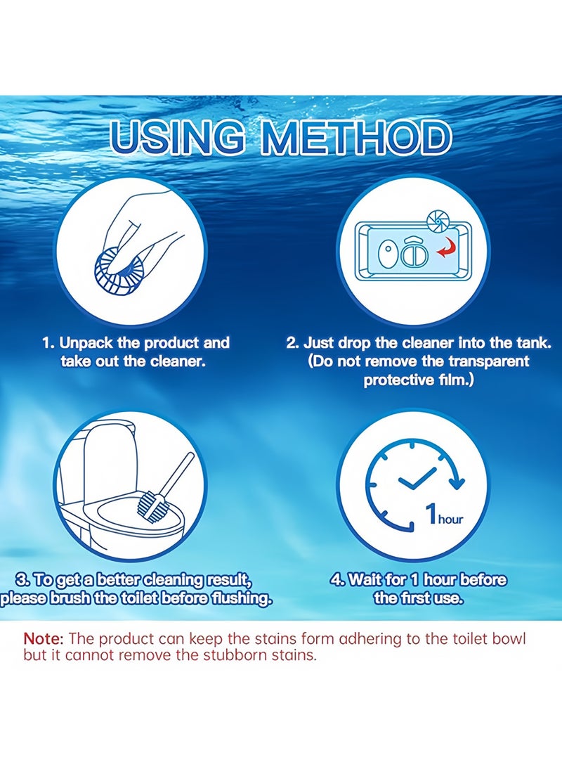 Maebho 12 Pieces Toilet Cleaning Sheet Strong Decontamination Durable Watertank Sheet Long-Lasting Up to 300 Flushes Automatic Cleaner Odor Removal Dirt Temoval - Image 5