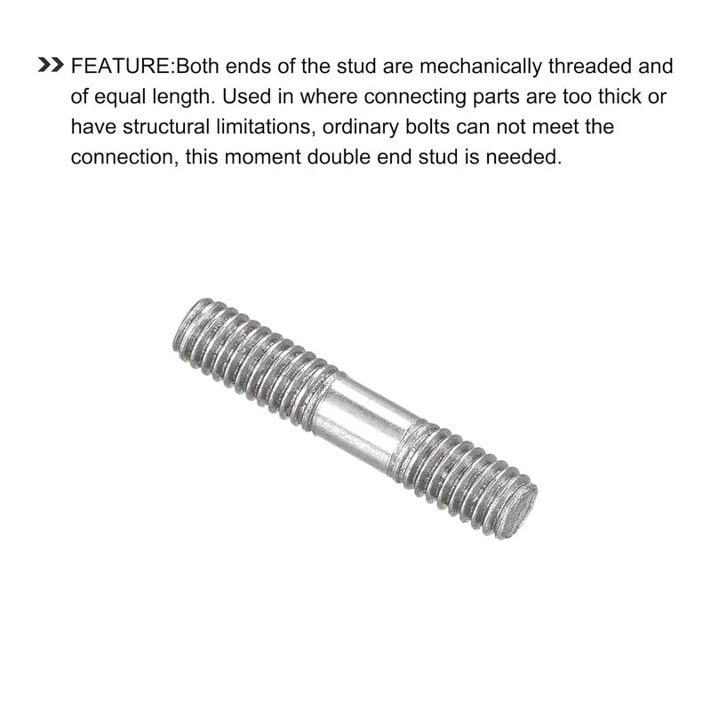 METALLIXITY Double Ended Stud Screws (M4 Thread 20mm Length) 5pcs, 304 Stainless Steel Dual Threaded Rod Bolts - for House Maintenance - Image 4