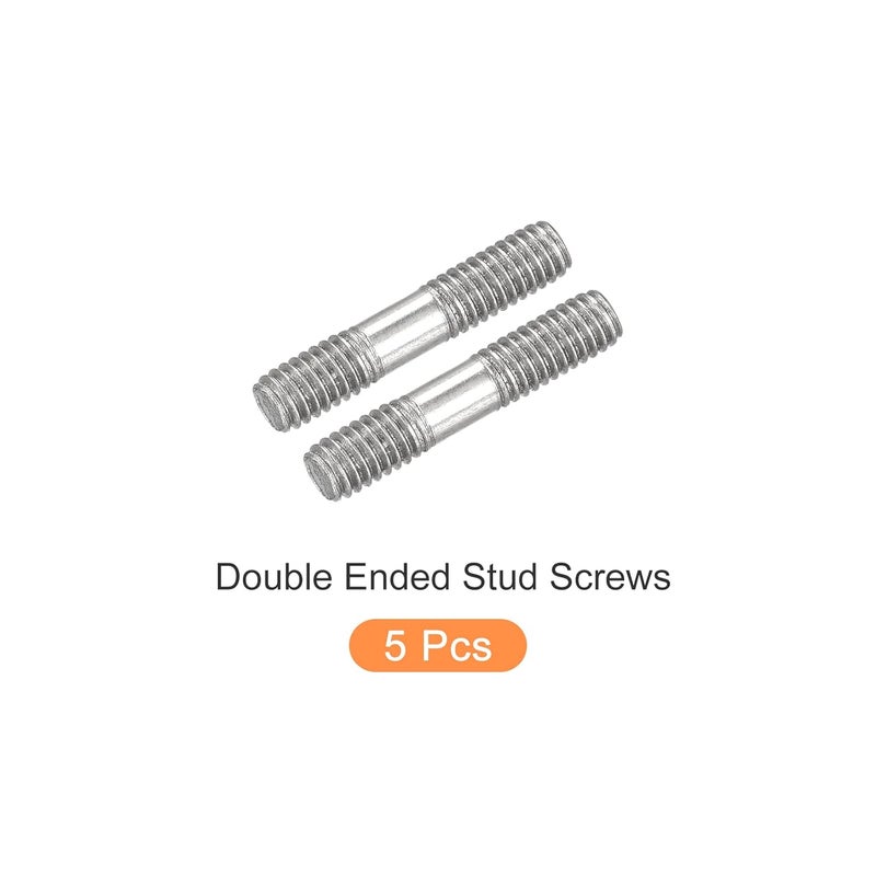 METALLIXITY Double Ended Stud Screws (M4 Thread 20mm Length) 5pcs, 304 Stainless Steel Dual Threaded Rod Bolts - for House Maintenance - Image 5