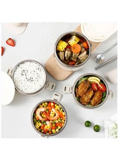 Arabest Microwave Heated Lunch Box With Bag Portable Leakproof Stackable Stainless Steel Food Container 3 Layer Insulated Lunch Box Set  - Image 3
