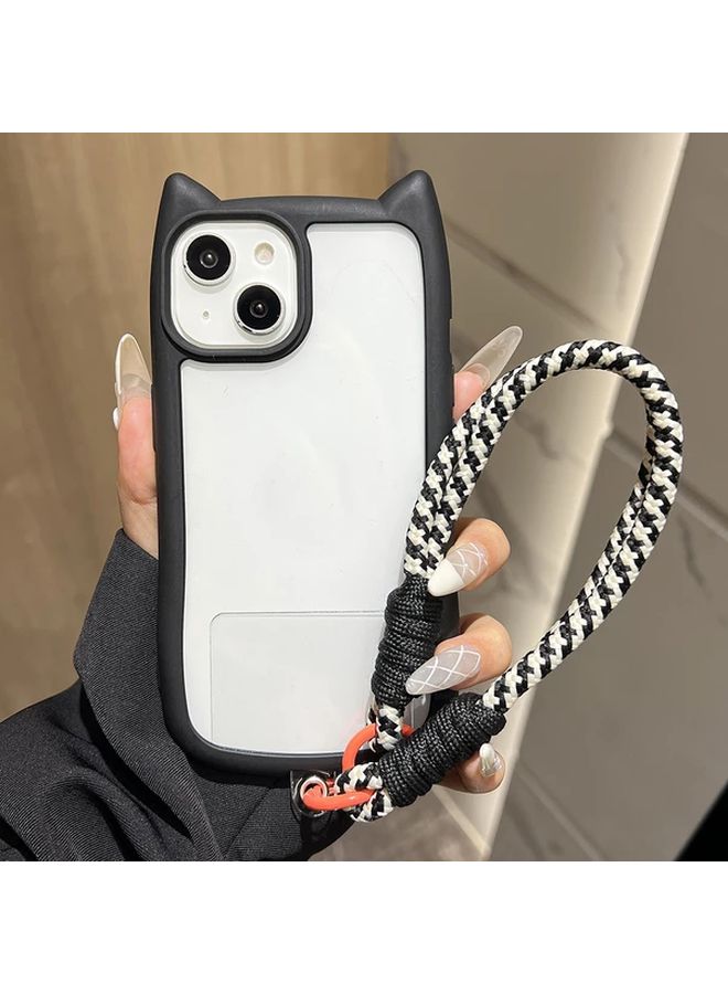 غطاء مضفر بألوان مختلطة 2 لحزام الهاتف لآيفون 15 برو ماكس - غطاء قابل للتعديل بحزام للهاتف - Image 5