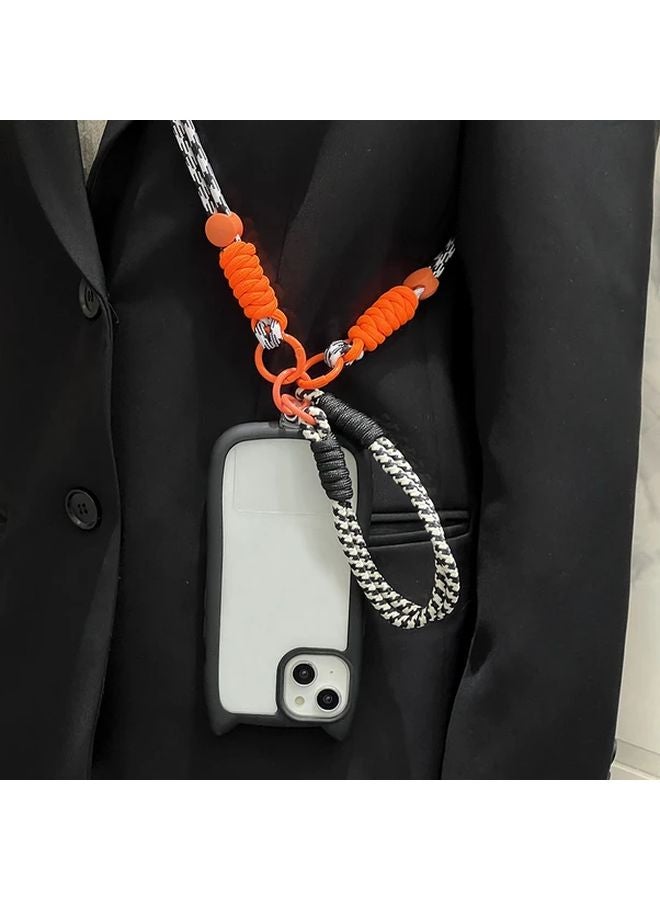 غطاء مضفر بألوان مختلطة 2 لحزام الهاتف لآيفون 15 برو ماكس - غطاء قابل للتعديل بحزام للهاتف - Image 1