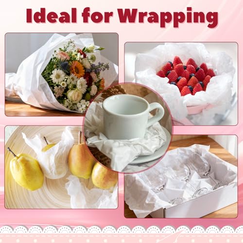 RYKOMO 100 Sheets 15 x 20 Inch Acid Free Tissue Paper for Storage, Unbuffered No Acid Papers White Tissue Paper Large Wrapping Papers Bulk for Preserving Clothing Festival Mother's Day Gift Wrap - Image 4