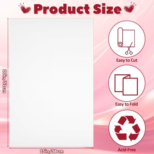 RYKOMO 100 Sheets 15 x 20 Inch Acid Free Tissue Paper for Storage, Unbuffered No Acid Papers White Tissue Paper Large Wrapping Papers Bulk for Preserving Clothing Festival Mother's Day Gift Wrap - Image 2