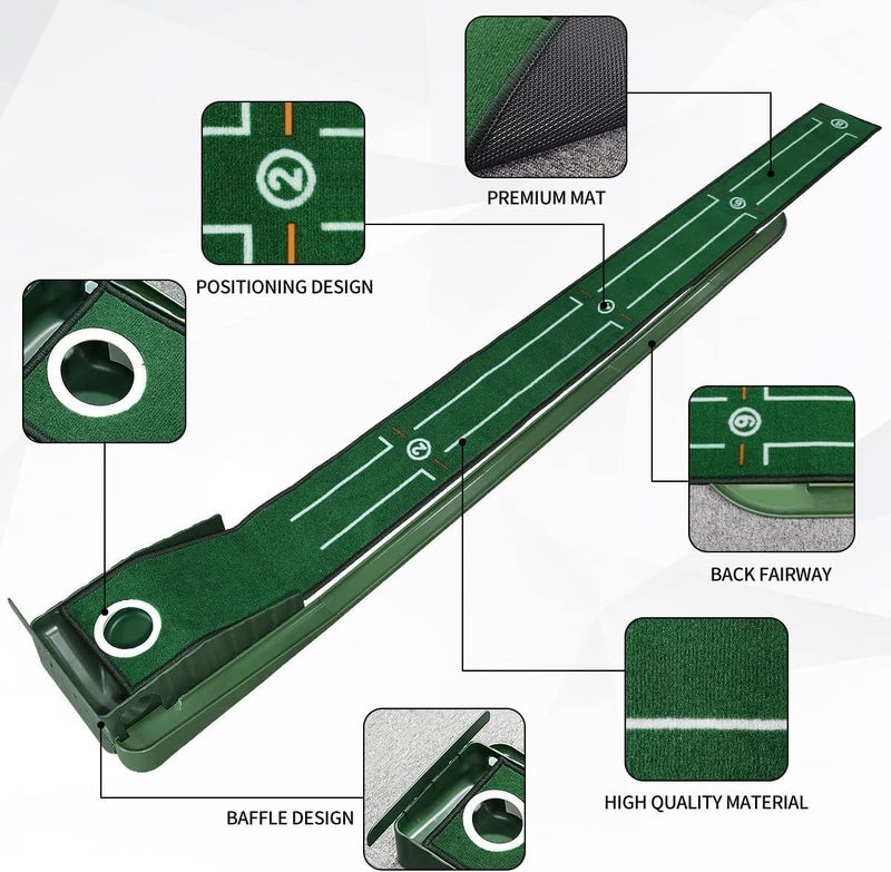 SWINGTEK Putting Green Mat Indoors, Practice with Auto Ball Return - Ideal for Home and Office, Great Gift - Image 4