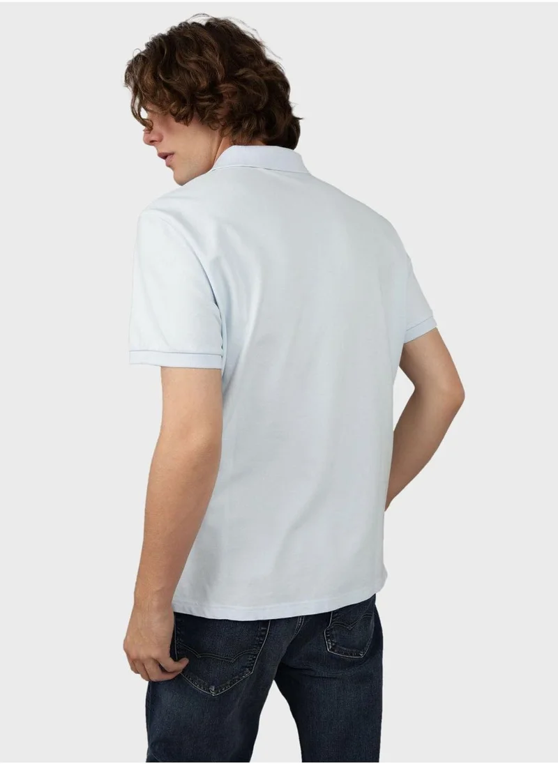 امريكان ايجل Logo Detail Short Sleeve Polo Shirt