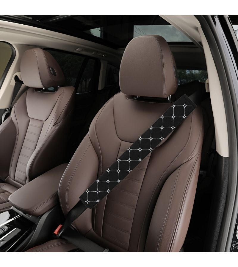 Automotive Breathable Summer Soft Velvet Seat Belt Cover Black And Red Wear Resistant Dirt Resistant Shoulder Pad Anti Scratch Car Safety Belt For Small Truck - Image 3