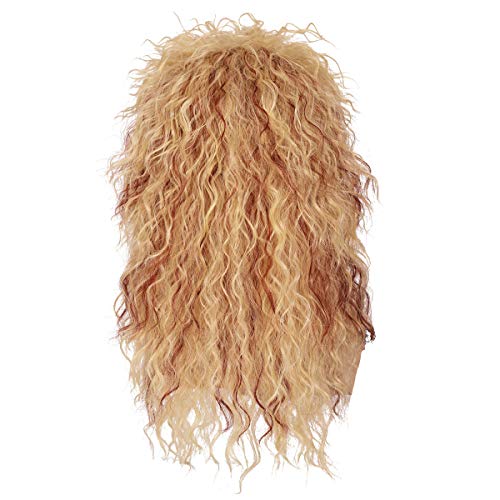 ColorGround Long Curly 80s Women Blonde with Reddish Brown Rocker Wig - Image 4