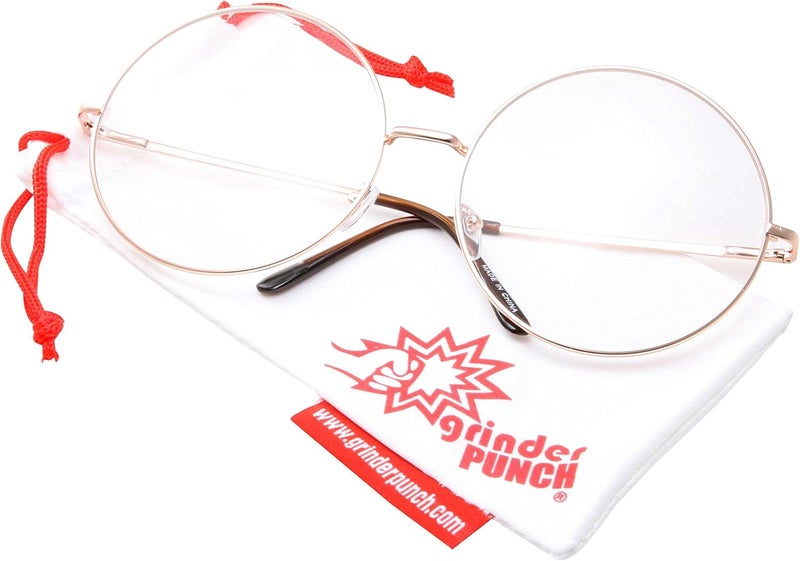 grinderPUNCH XXL Super Oversized Fashion Glasses Round Circle Frame Clear Lens - Image 2
