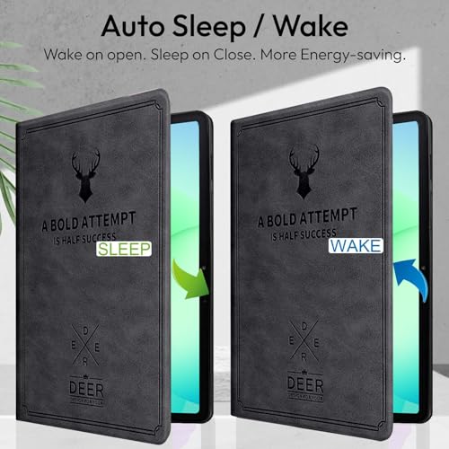 Robustrion Cover for Samsung Galaxy Tab A11 Plus Cover Case 11 inch, Deer Cover Case for Samsung Galaxy Tab A11 Plus Cover/Tab A11+ Tablet Cover with Pencil Holder - Black - Image 3