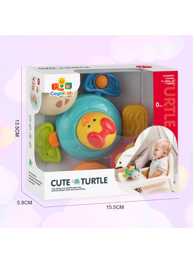 COGNIKIDS Baby Turtle Sensory Toy – 2-In-1 Suction Spinner With Music, Lights & Teether | Montessori Spinning Toy For High Chair, Table, Bath | Bpa-Free For Infants 6M+ - Image 4