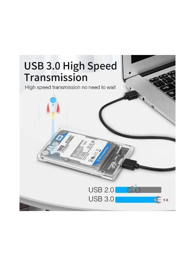 XLT Transparent Hard Drive Enclosure USB 3.0, Support UASP - 2.5 Inch - Image 4