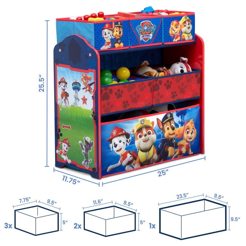 Delta Children Design & Store 6 Bin Toy Storage Organizer, Nick Jr. PAW Patrol - Image 5