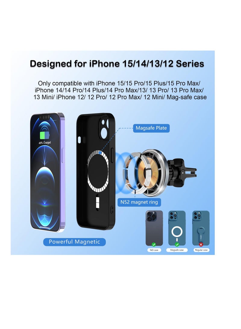 Car Phone Holder, for MagSafe Car Mount Charger, Fast Charging Wireless Car Charger, Magnetic Car Mount, Cell Phone Holder Car, Magnetic Phone Holder for iPhone 15 Pro Plus Max 14 13 12  - Image 5