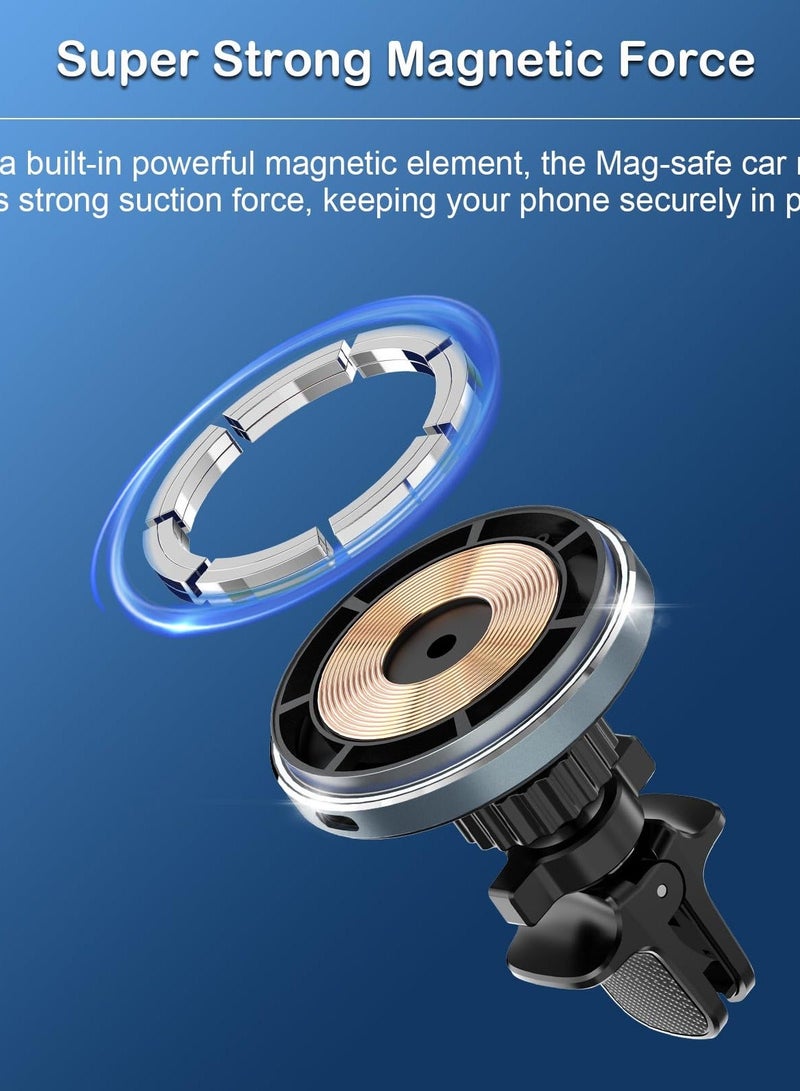 Car Phone Holder, for MagSafe Car Mount Charger, Fast Charging Wireless Car Charger, Magnetic Car Mount, Cell Phone Holder Car, Magnetic Phone Holder for iPhone 15 Pro Plus Max 14 13 12  - Image 2