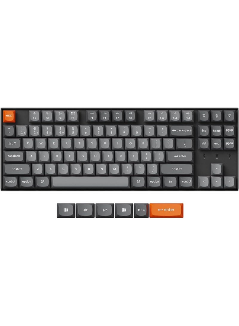 Keychron K8 Max QMK Wireless Mechanical Keyboard – 87-Key TKL (80%) ISO, Tri-Mode (2.4GHz/BT 5.1/Wired), Hot-Swappable Super Switches, RGB, Arabic-English PBT, 4000mAh Battery - Image 1
