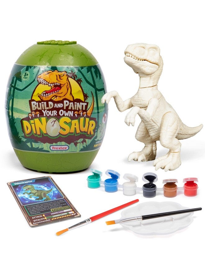 Prextex Build & Paint Your Own Dino Kit (1 Pack) ; Collectible Dinosaur Toy Surprise Dino Building Toy Arts & Crafts For Kids Ages 68 Painting/Art Set Kids Gifts Boy&Girl Learning Toy Dino Egg - Image 1