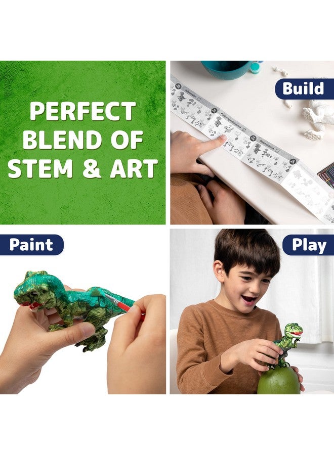 Prextex Build & Paint Your Own Dino Kit (1 Pack) ; Collectible Dinosaur Toy Surprise Dino Building Toy Arts & Crafts For Kids Ages 68 Painting/Art Set Kids Gifts Boy&Girl Learning Toy Dino Egg - Image 3