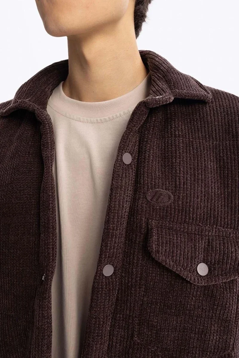 GIESTO Men's Textured Snap-front Overshirt