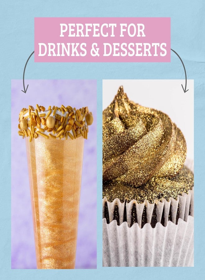 Sweets Indeed Edible Glitter, Perfect for Drinks, Cocktails, Beverages & Cake Decorating, Dessert Cake Topper, 4 grams (Gold 4g) - Image 3