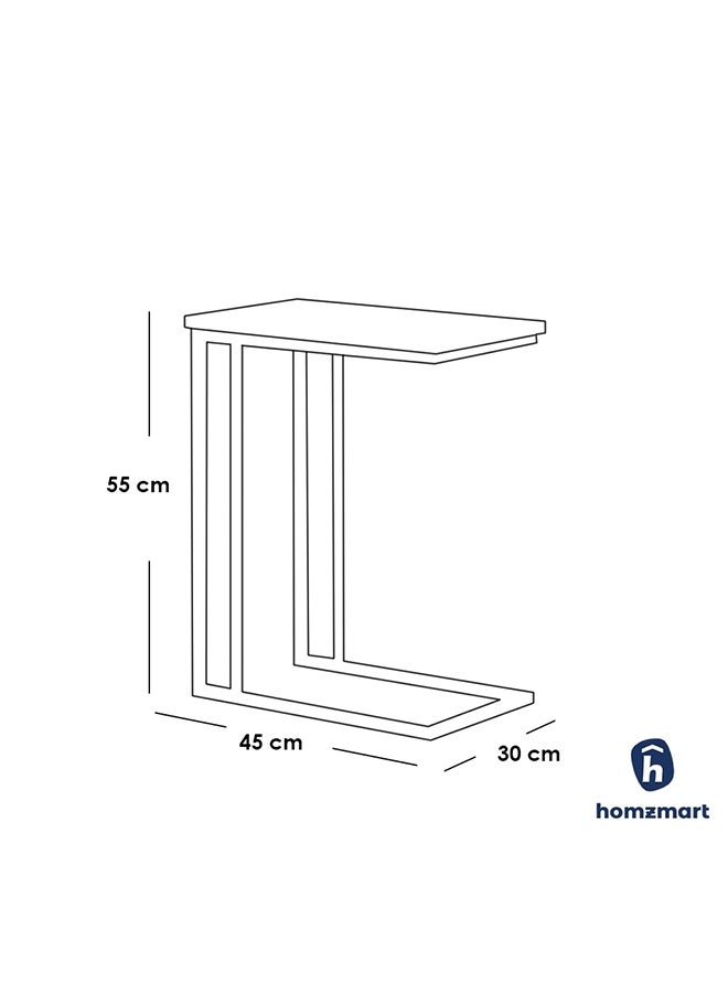 Homzmart Metal and Engineered Wood Side Table Black - 45x30x55 cm - Image 3
