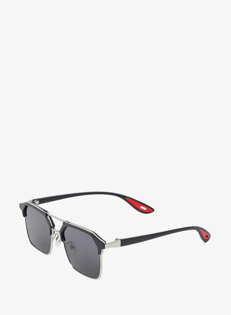 Styli Black Double Bridge Aviator Sunglasses