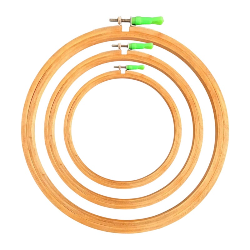 CLEZARO ( Pack of 2 ) Wooden Embroidery Hoop Ring Frame Size : 7 Inch, Adjustable Cross Stitch Embroidery Circle Hoop, 7-Inch Wooden Embroidery Frame (H152) - Image 4