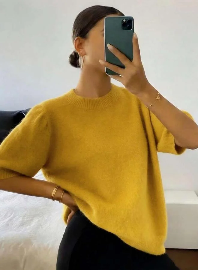 Take Two Plus Size Solid Short Sleeve Knit Top