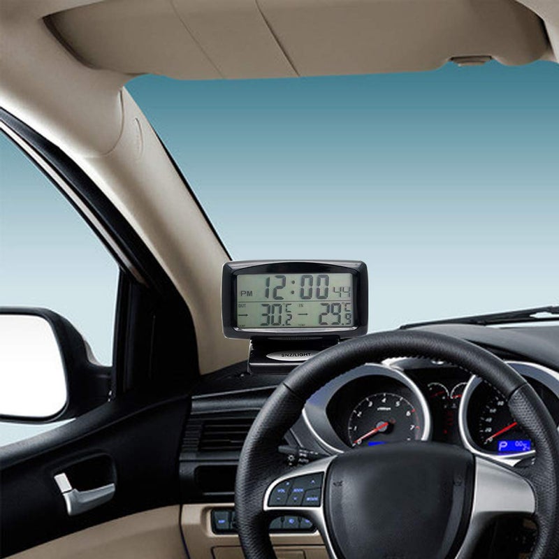 Maso Car LCD Digital Temperature Clock 2 in 1 Indoor Outdoor Thermometer with Blacklight Function - Image 4