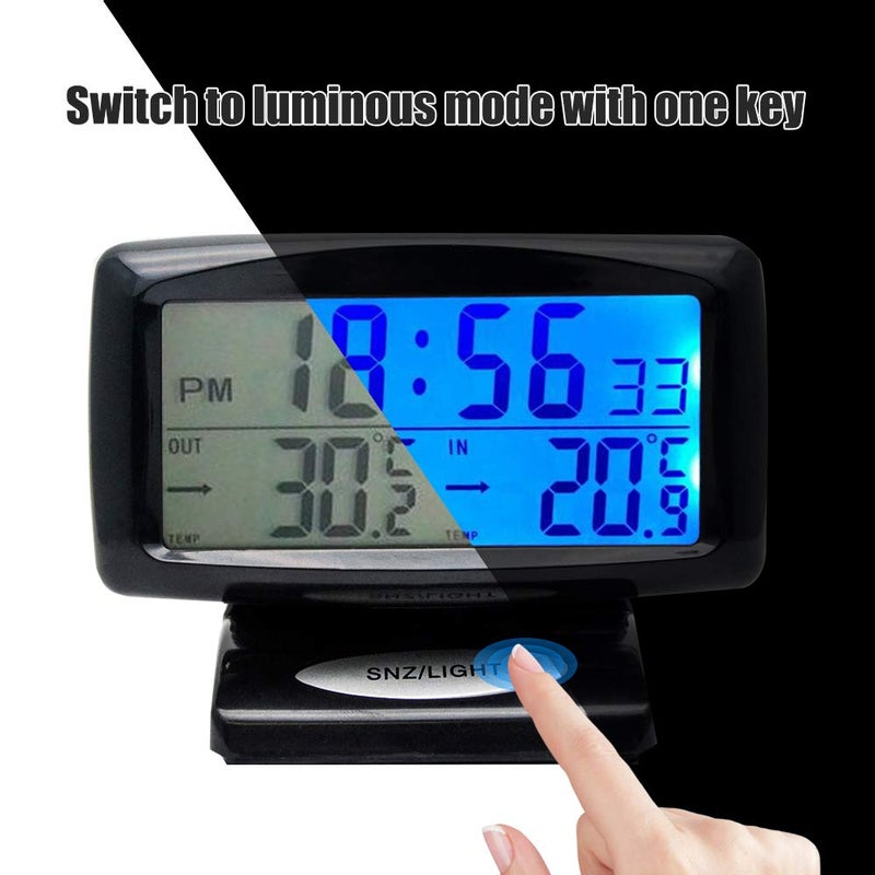 Maso Car LCD Digital Temperature Clock 2 in 1 Indoor Outdoor Thermometer with Blacklight Function - Image 2
