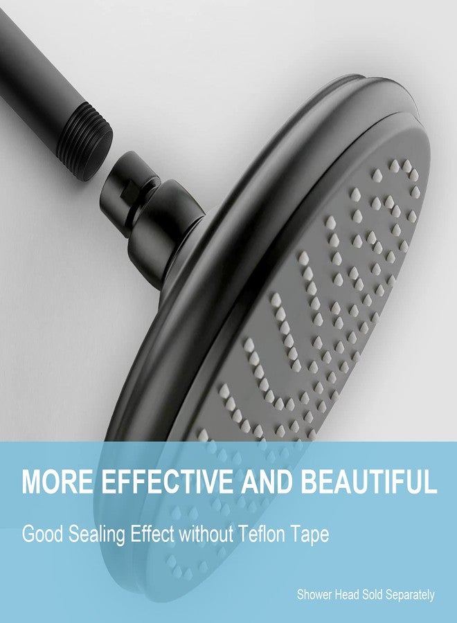 OFFO Shower Arm with Flange, 6 in Ceiling Mount Replacement Rain Shower Head Straight Arm Ceiling-Mounted For Fixed Shower Head & High Pressure Rain, Matte Black - Image 2