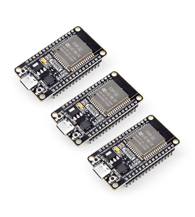 ELEGOO 3PCS ESP-32 Development Board USB-C, 2.4GHz Dual Mode WiFi+Bluetooth Dual Core Microcontroller Support AP/STA/AP+STA, CP2102 Chip - Image 1