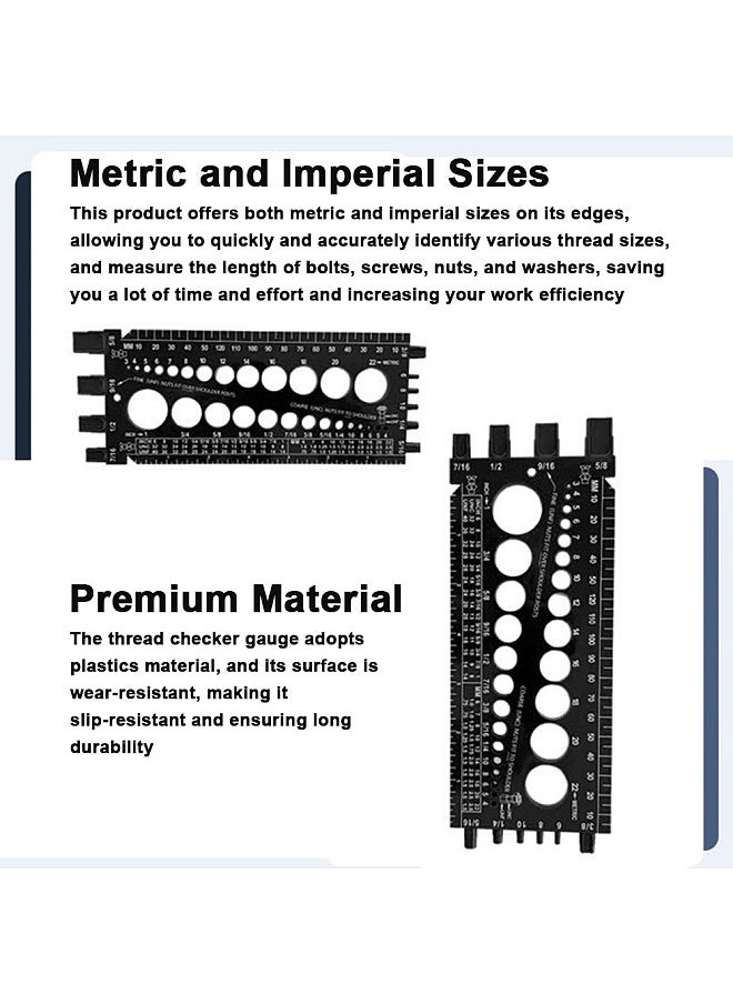 Generic Nut Bolt Size Checker Gauge for Metric and Imperial Thread Tester Easy Size Identification Tool Practical Thread Measuring Gauge Identifier  - Image 4