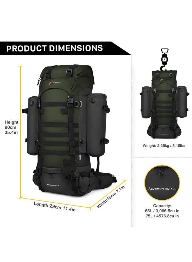 Mardingtop 65L+10L Internal Frame Backpack for Hiking,Camping,Hunting,Backpacking Backpack with Rain Cover - Image 2