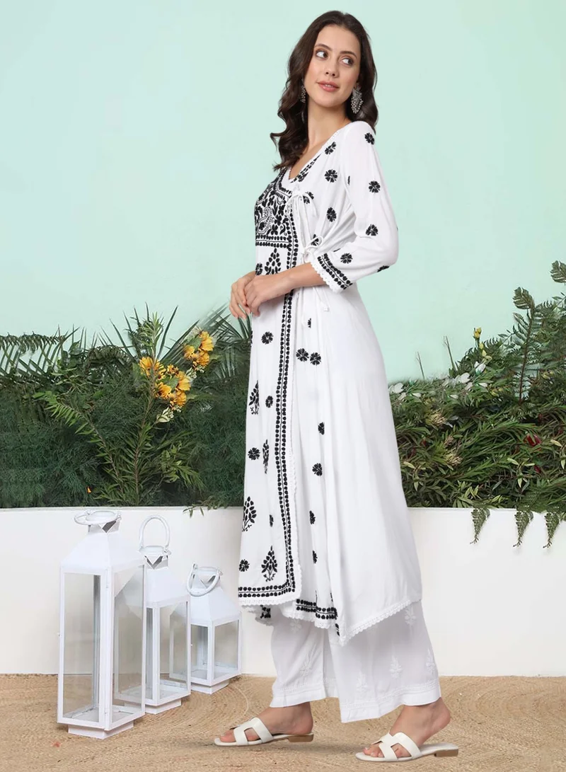 Alaya Women Hand Embroidered Chikankari Cotton Kurta-AL3890