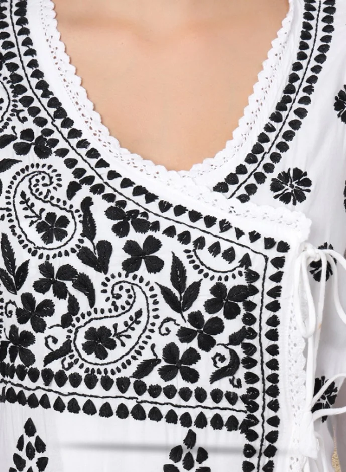 Alaya Women Hand Embroidered Chikankari Cotton Kurta-AL3890