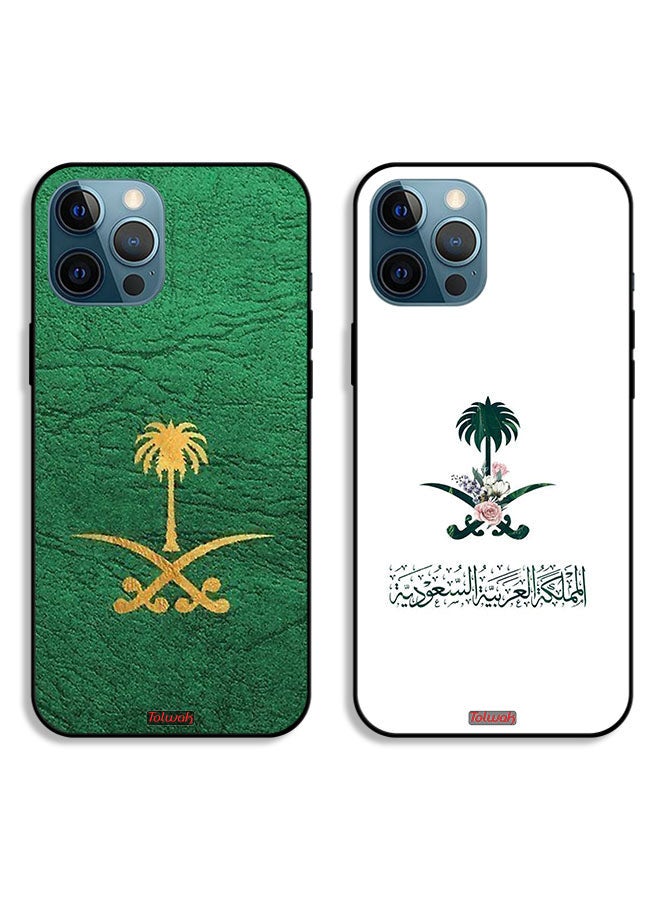 Tolwak حالتان لجهاز آبل آيفون 12 برو ماكس أغطية واقية جلدية وعلامة مملكة الزهور - Image 1