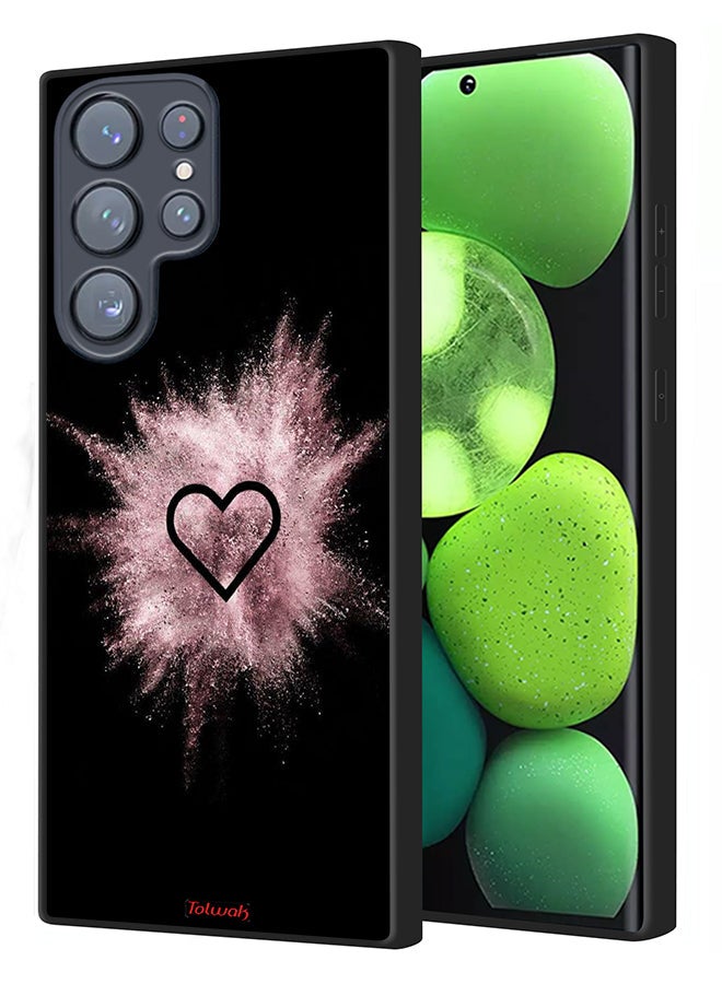 Tolwak Samsung Galaxy S23 Ultra 5G Protective Case Cover Heart On Glitters - Image 1