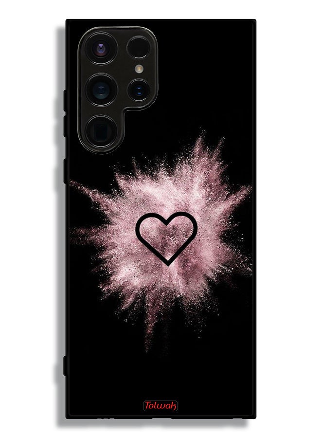 Tolwak Samsung Galaxy S23 Ultra 5G Protective Case Cover Heart On Glitters - Image 3