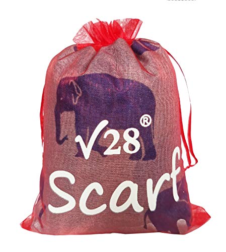 v28 Gorgeous Blue Elephant Print Long & Soft Scarf Shawl/Wrap - Large (Grey) - Image 5