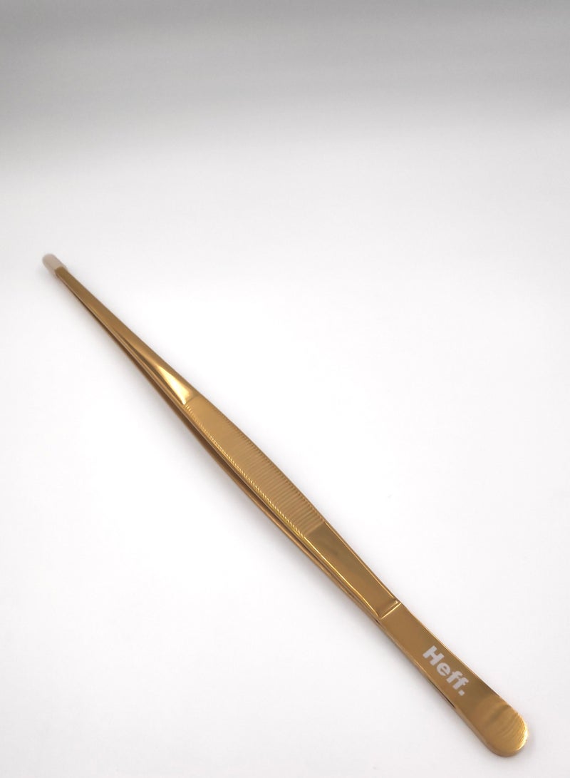 Heff 8 inch Straight Tweezer (Glossy Gold) - Image 2