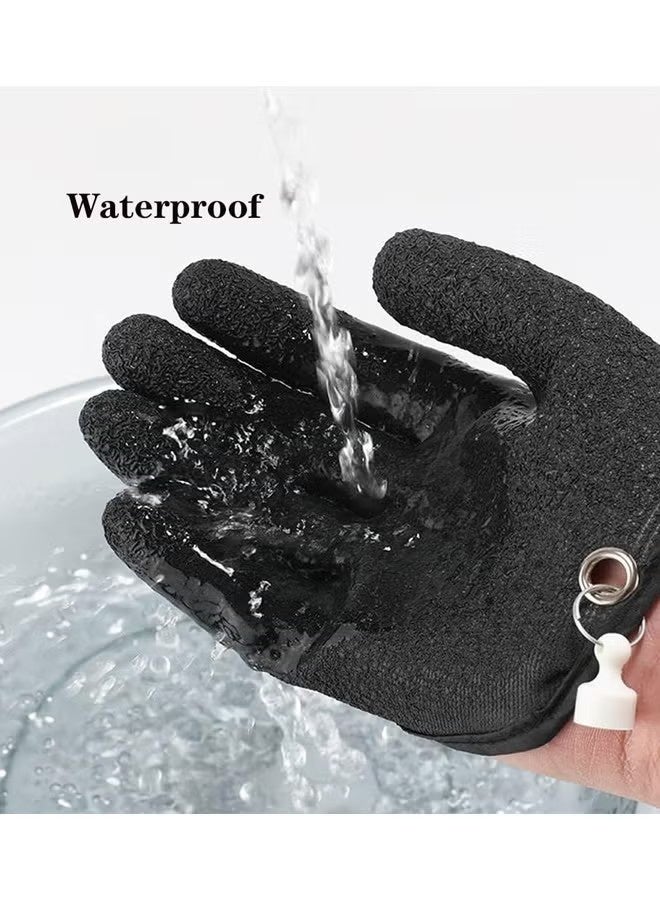 YJ Fishing Catching Gloves Non-Slip Fisherman Protect Hand,Waterproof Fishing Gloves,Professional Catch Fish Gloves with Magnetic Hooks - Image 2