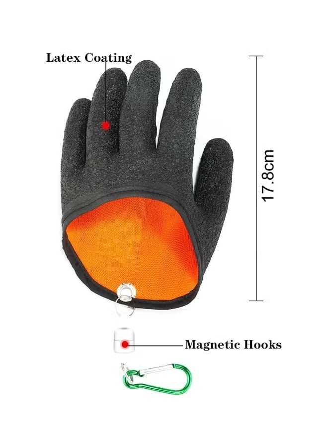 YJ Fishing Catching Gloves Non-Slip Fisherman Protect Hand,Waterproof Fishing Gloves,Professional Catch Fish Gloves with Magnetic Hooks - Image 3