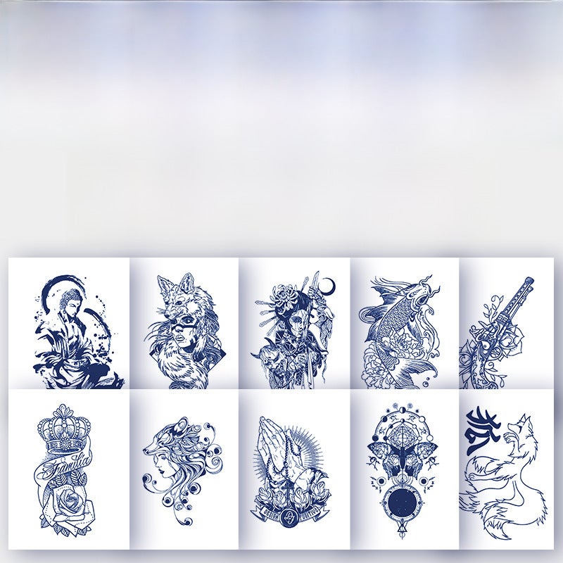 Generic Cross-border semi-permanent herbal juice tattoo sticker flower arm clavicle non-reflective simulation tattoo size pattern wholesale 12*19CM 