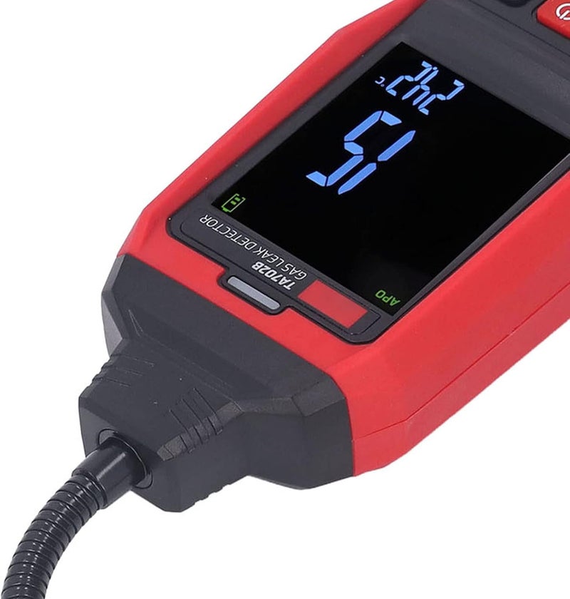 Portable Gas Leak Tester with Ten Hole Airway Probe and Integrated Work Light for Pipeline and Regulator Inspection, Gas Detector with VA Color Display and Audible Visual Alarm - Image 4