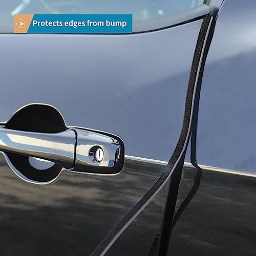 Sanbege Rubber Edge Trim Guard 10ft/3m, Adhesive Free Door Edge Protector, U Shape Edge Seal Strip with Embedded Metal Clips Fits 3/64" to 1/4" Thick Edges (Black) - Image 5