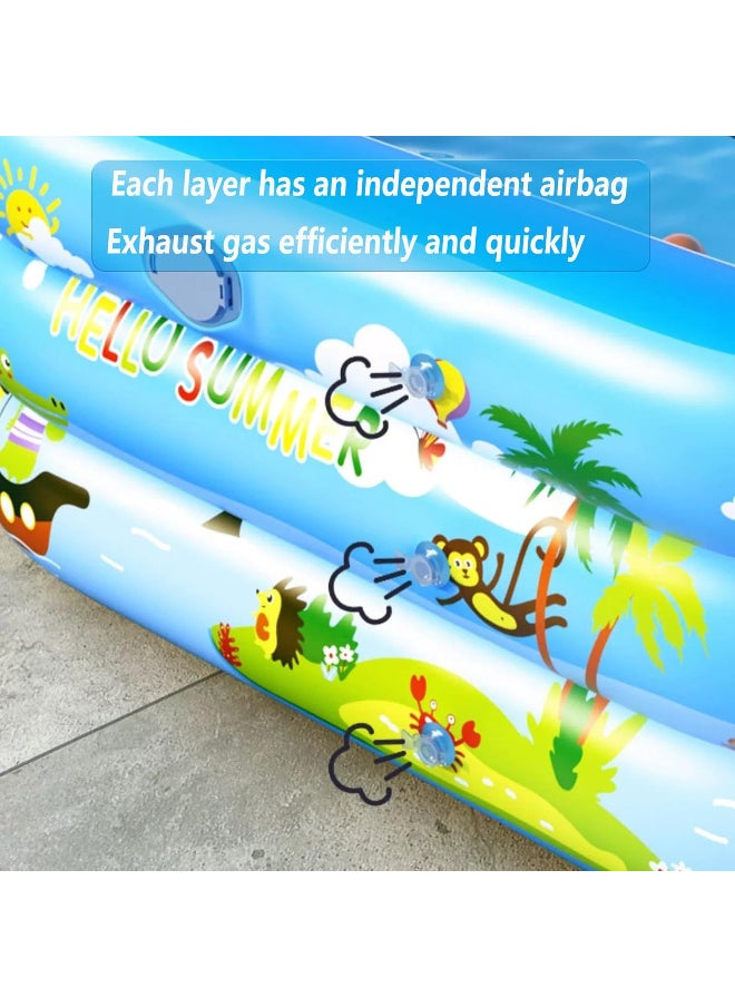 HI-FINE Inflatable Swimming Pool for Kids,3 Tier Thickened Swimming Pools,Paddling Pool for Toddlers Backyard Outdoor Garden backyard Summer Water Party Pool  - Image 4