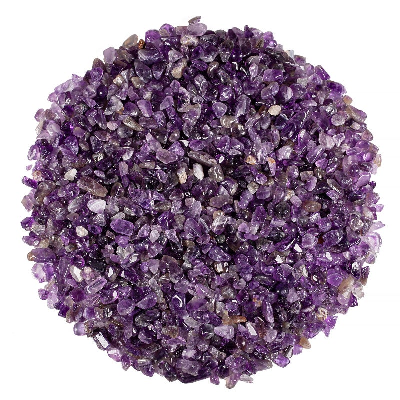 Sunyik Amethyst Tumbled Chips Stone Crushed Crystal Quartz Pieces Irregular Shaped Stones 1Pound(About 460 Gram) - Image 1